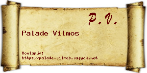 Palade Vilmos névjegykártya